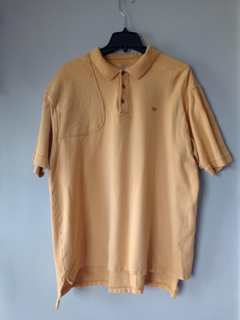 King Ranch Mustard Men Polo Short Sleeve Shirt XL Shooting Arm Western Cowboy